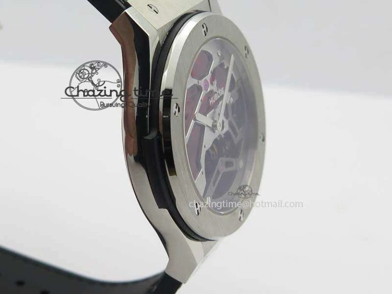 Fusion Tourbillon 45mm TF Best Edition Red Skeleton Dial On Black Gummy Strap A23J Cozy 6966