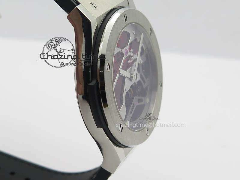 Fusion Tourbillon 45mm TF Best Edition Red Skeleton Dial On Black Gummy Strap A23J Cozy 6966