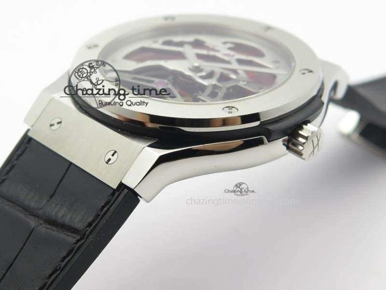 Fusion Tourbillon 45mm TF Best Edition Red Skeleton Dial On Black Gummy Strap A23J Cozy 6966