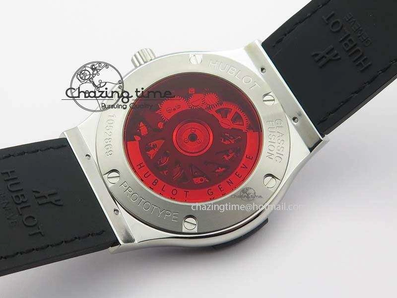 Fusion Tourbillon 45mm TF Best Edition Red Skeleton Dial On Black Gummy Strap A23J Cozy 6966