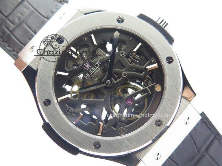 Resilient Fusion Tourbillon 45mm TF Best Edition Skeleton Dial On Black Gummy Strap A23J 6970