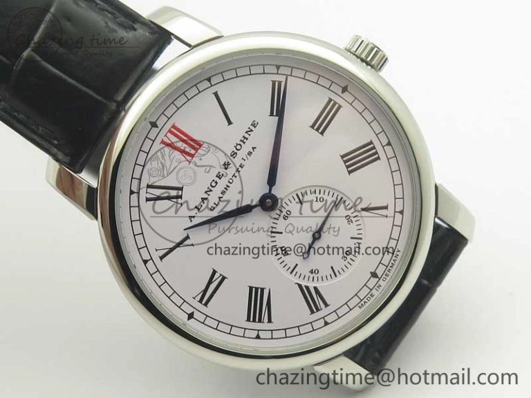 Upgraded Regulator SS MK Best Edition White Dial Roman Markers Red on Black Leather Strap A23J 4170