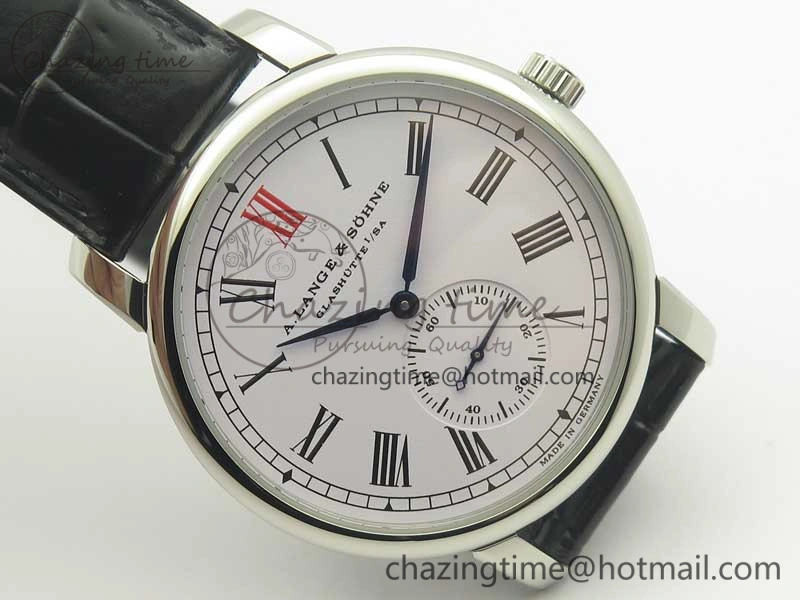 Upgraded Regulator SS MK Best Edition White Dial Roman Markers Red on Black Leather Strap A23J 4170