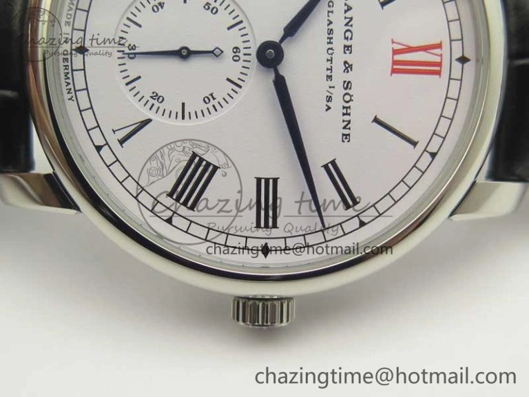Upgraded Regulator SS MK Best Edition White Dial Roman Markers Red on Black Leather Strap A23J 4170