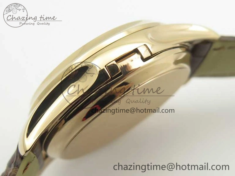WaterResistant The Erotic Timepiece RG White Dial RG Markers on Brown Leather Strap A23J 8995