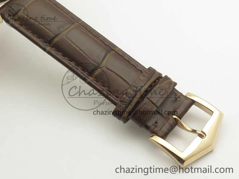 WaterResistant The Erotic Timepiece RG White Dial RG Markers on Brown Leather Strap A23J 8995