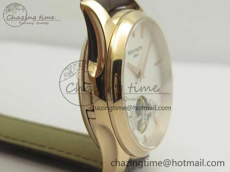 WaterResistant The Erotic Timepiece RG White Dial RG Markers on Brown Leather Strap A23J 8995