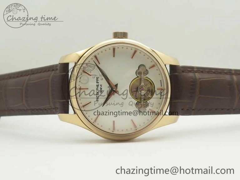 WaterResistant The Erotic Timepiece RG White Dial RG Markers on Brown Leather Strap A23J 8995