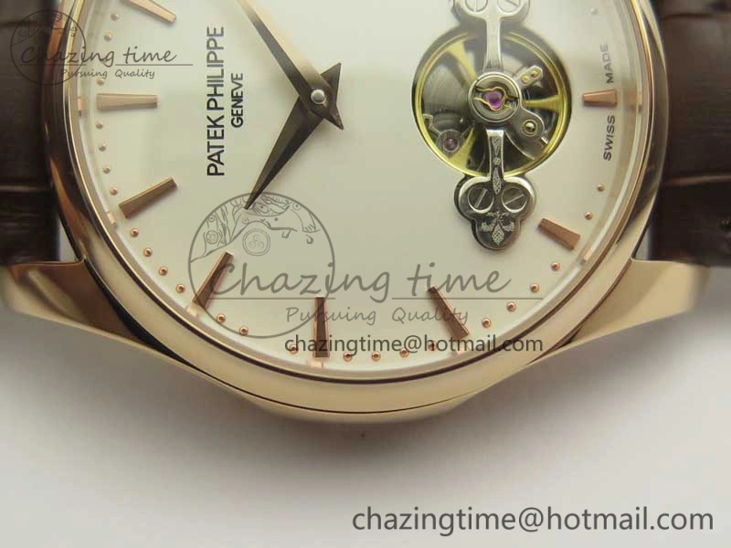 WaterResistant The Erotic Timepiece RG White Dial RG Markers on Brown Leather Strap A23J 8995