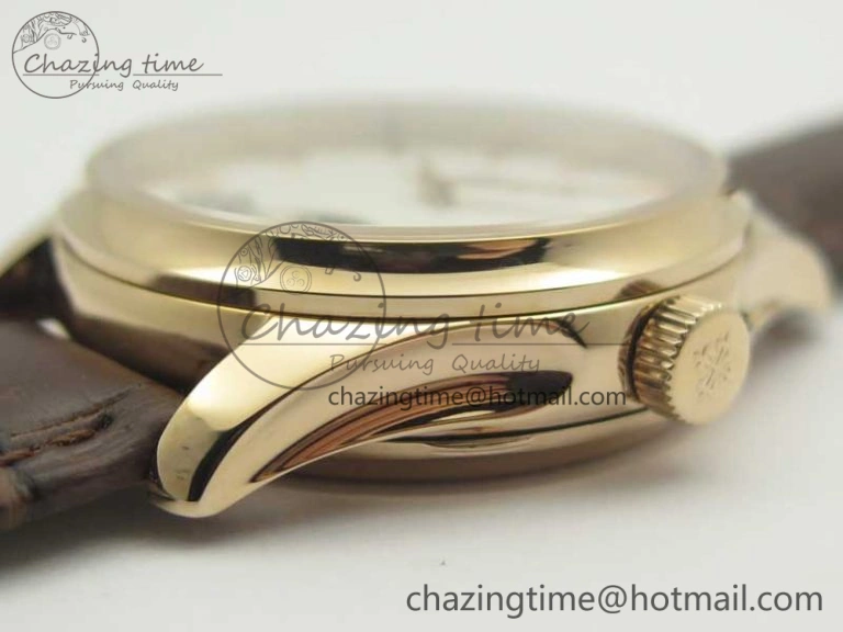 WaterResistant The Erotic Timepiece RG White Dial RG Markers on Brown Leather Strap A23J 8995