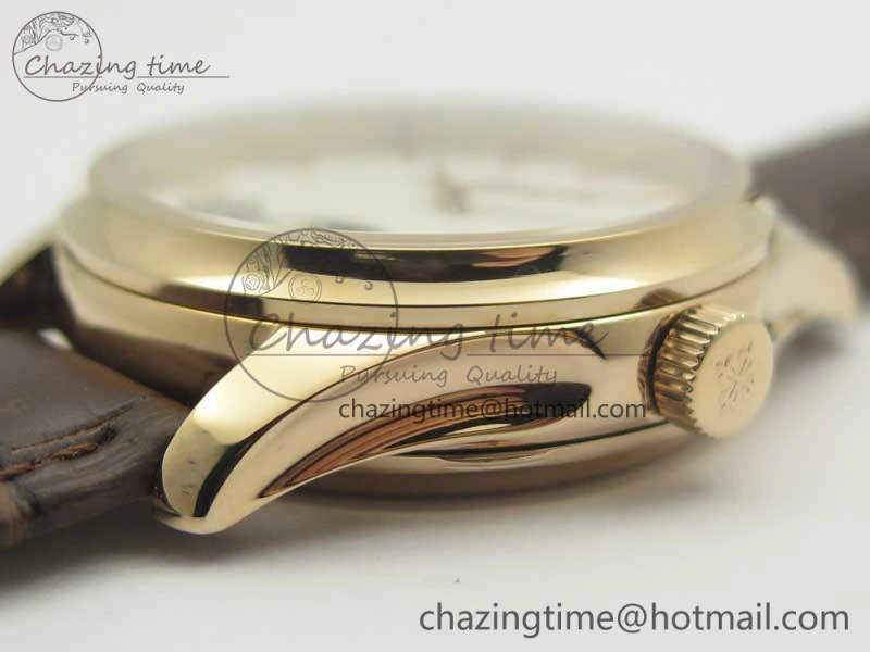 WaterResistant The Erotic Timepiece RG White Dial RG Markers on Brown Leather Strap A23J 8995