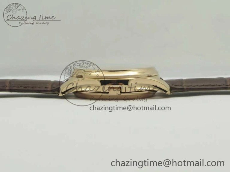 WaterResistant The Erotic Timepiece RG White Dial RG Markers on Brown Leather Strap A23J 8995