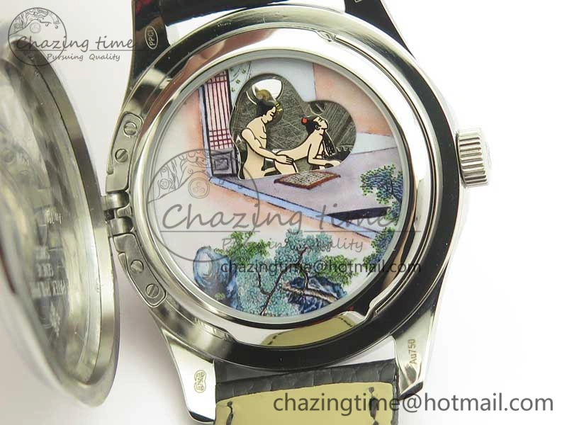 Trendy The Erotic Timepiece White Dial SS Markers on Black Leather Strap A23J 8992