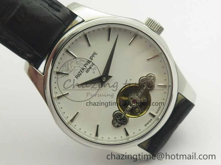 Trendy The Erotic Timepiece White Dial SS Markers on Black Leather Strap A23J 8992