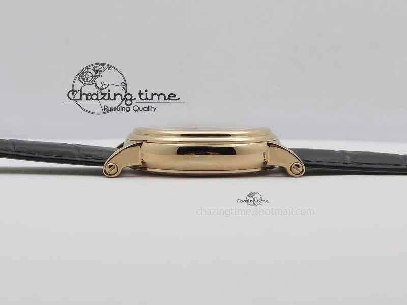 Tourbillon Big Date RG White Textured Dial On Black Leather Strap Comfortable 9052
