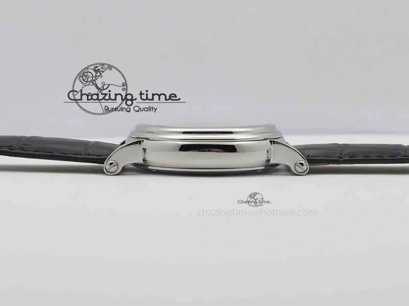 Tourbillon Big Date SS White Textured Dial On Black Leather Strap FastDry 9053