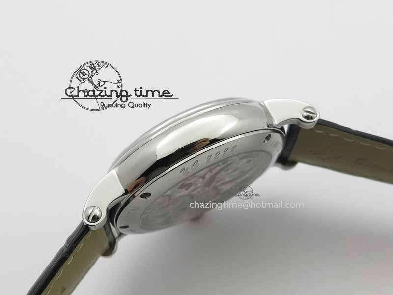 Tourbillon Big Date SS White Textured Dial On Black Leather Strap FastDry 9053