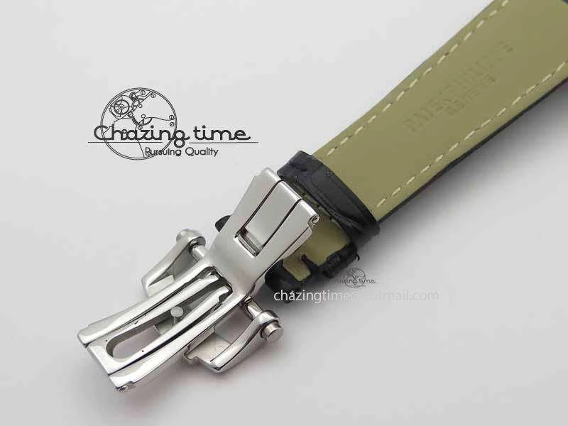 Tourbillon Big Date SS White Textured Dial On Black Leather Strap FastDry 9053
