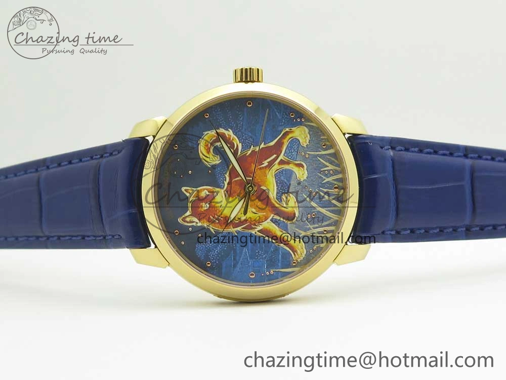 NewStyle Classico RG FKF Best Edition Dog Dial on Blue Leather Strap A 9810
