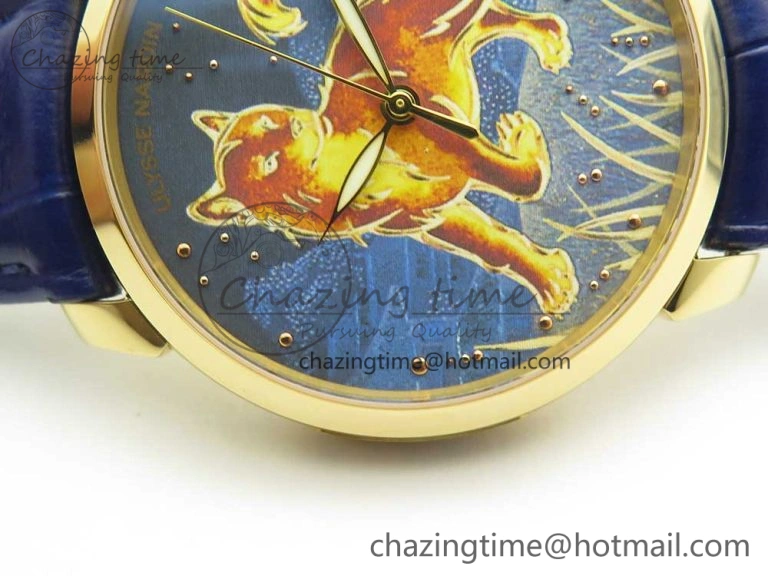 NewStyle Classico RG FKF Best Edition Dog Dial on Blue Leather Strap A 9810