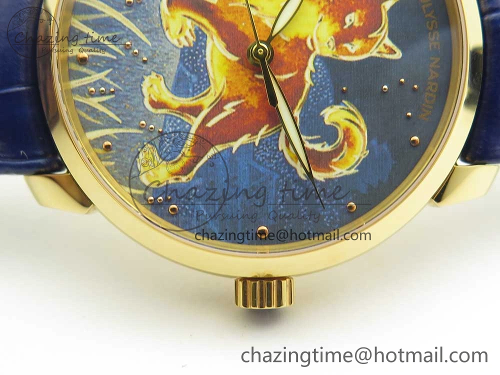 NewStyle Classico RG FKF Best Edition Dog Dial on Blue Leather Strap A 9810