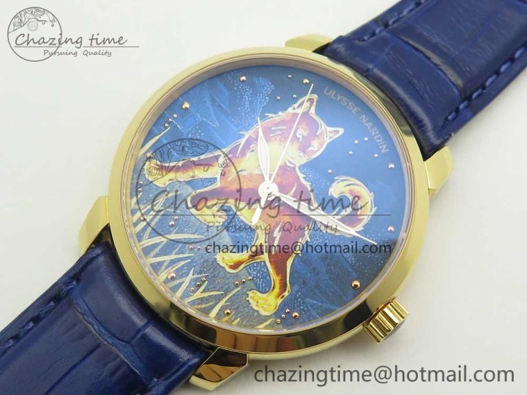 NewStyle Classico RG FKF Best Edition Dog Dial on Blue Leather Strap A 9810