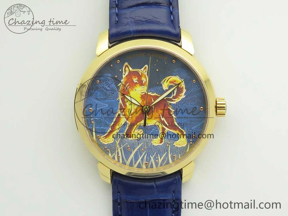 NewStyle Classico RG FKF Best Edition Dog Dial on Blue Leather Strap A 9810