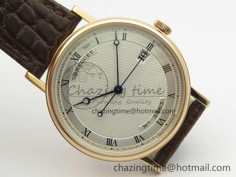Stretchable Classique Auto 5177 RG 3463 MK 1:1 Best Edition White Dial Numeral Markers On Brown Leather A777Q V 5339