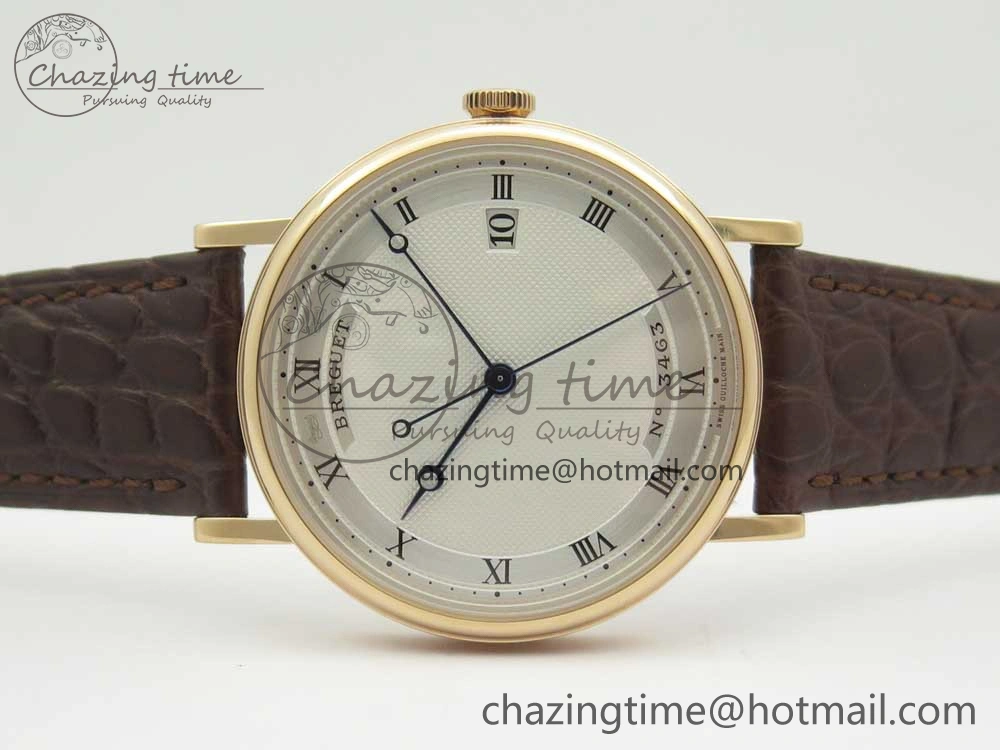 Stretchable Classique Auto 5177 RG 3463 MK 1:1 Best Edition White Dial Numeral Markers On Brown Leather A777Q V 5339