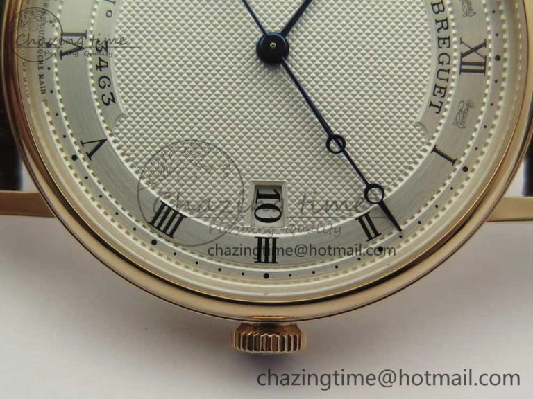 Stretchable Classique Auto 5177 RG 3463 MK 1:1 Best Edition White Dial Numeral Markers On Brown Leather A777Q V 5339