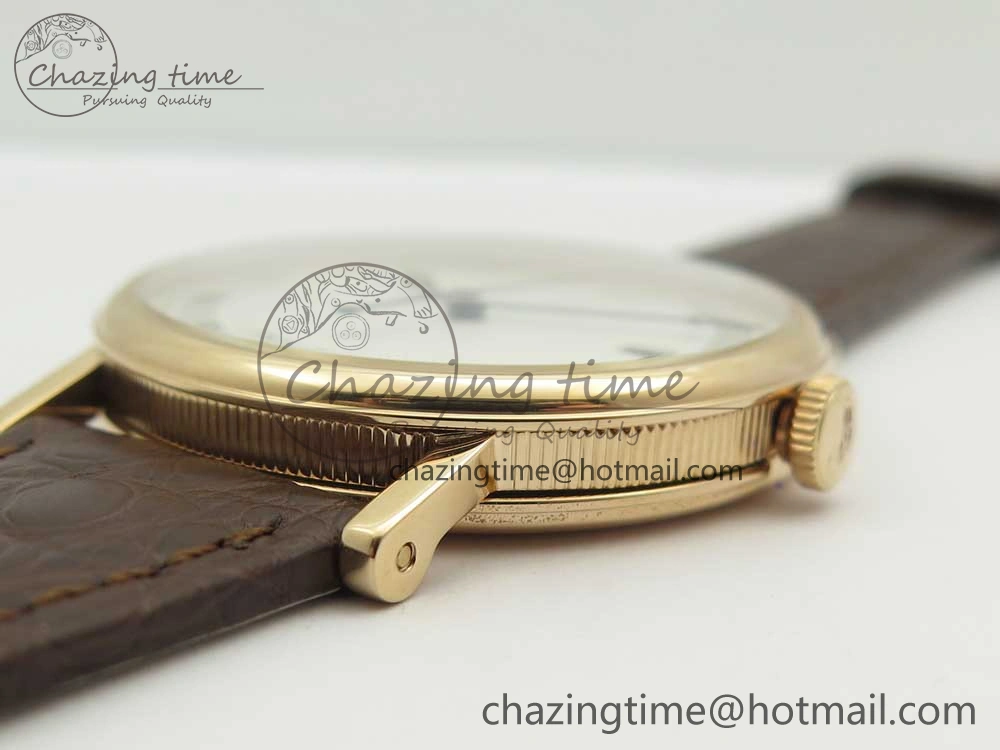 Stretchable Classique Auto 5177 RG 3463 MK 1:1 Best Edition White Dial Numeral Markers On Brown Leather A777Q V 5339
