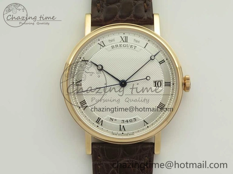 Stretchable Classique Auto 5177 RG 3463 MK 1:1 Best Edition White Dial Numeral Markers On Brown Leather A777Q V 5339