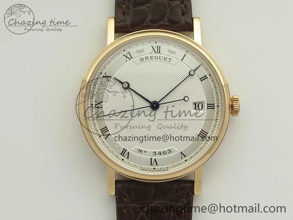 Stretchable Classique Auto 5177 RG 3463 MK 1:1 Best Edition White Dial Numeral Markers On Brown Leather A777Q V 5339