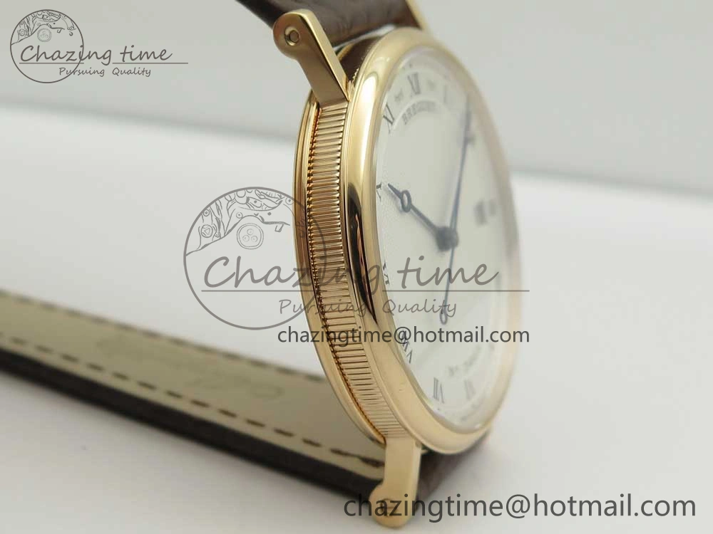 Stretchable Classique Auto 5177 RG 3463 MK 1:1 Best Edition White Dial Numeral Markers On Brown Leather A777Q V 5339