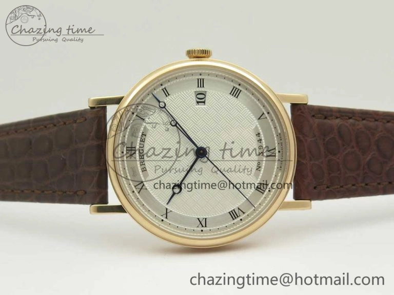 Classique Auto 5177 RG 3944 MK 1:1 Best Edition White Dial Numbers Markers On Brown Leather A777Q V ModernLook 5337