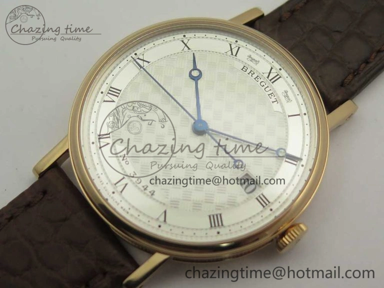 Classique Auto 5177 RG 3944 MK 1:1 Best Edition White Dial Numbers Markers On Brown Leather A777Q V ModernLook 5337