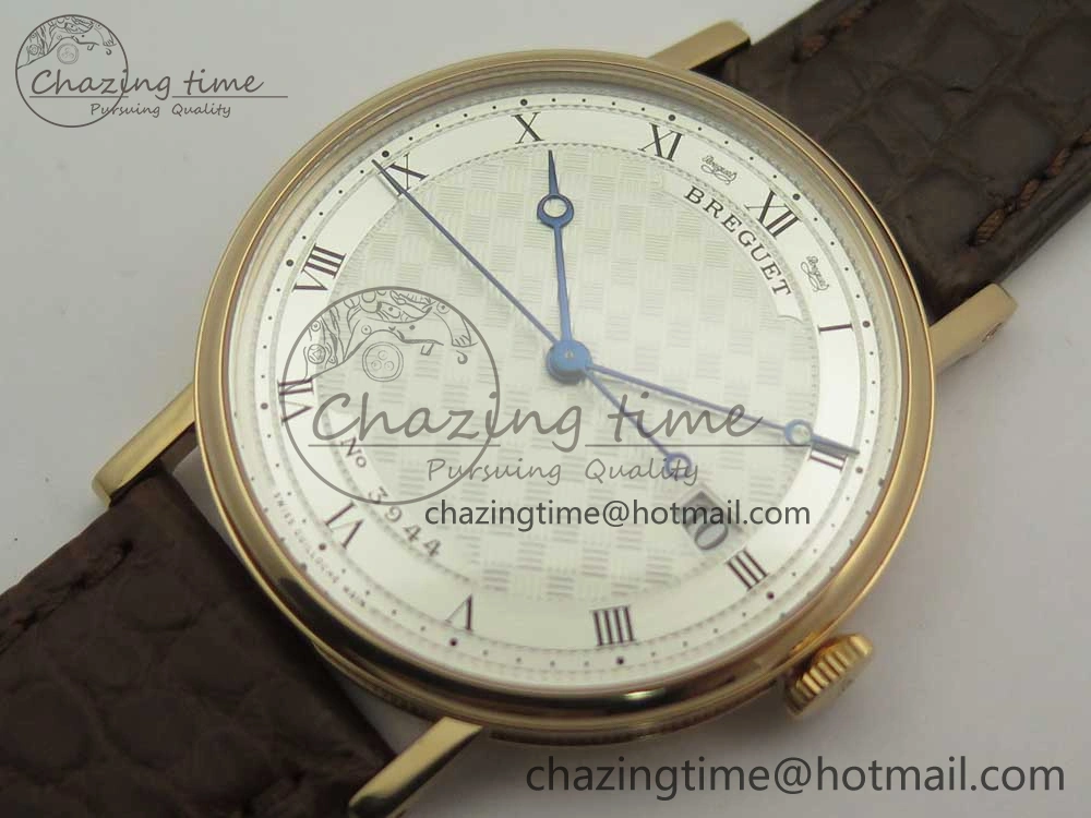 Classique Auto 5177 RG 3944 MK 1:1 Best Edition White Dial Numbers Markers On Brown Leather A777Q V ModernLook 5337