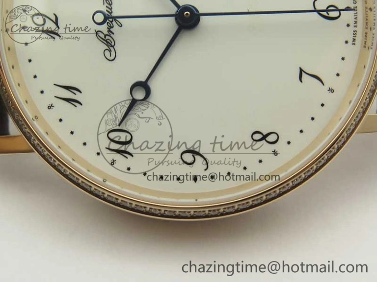 ZeroBulk Classique Auto 5177 RG FK 1:1 Best Edition White Dial Diamonds Bezel on Brown Leather Strap MIYOTA 10709