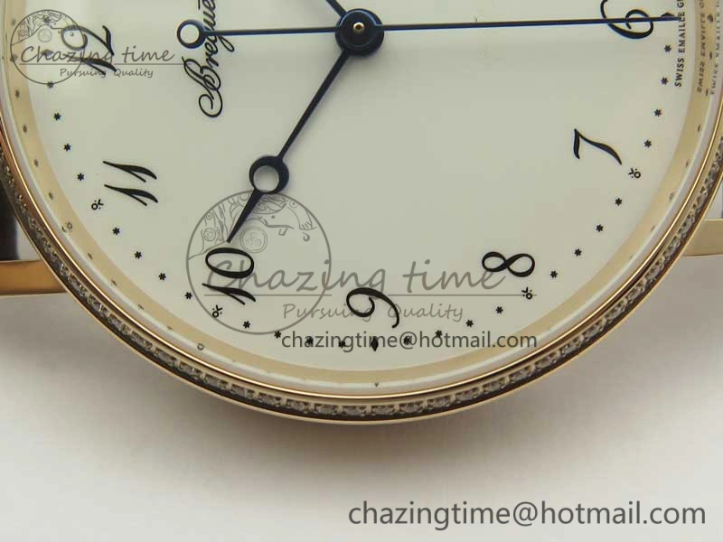 ZeroBulk Classique Auto 5177 RG FK 1:1 Best Edition White Dial Diamonds Bezel on Brown Leather Strap MIYOTA 10709
