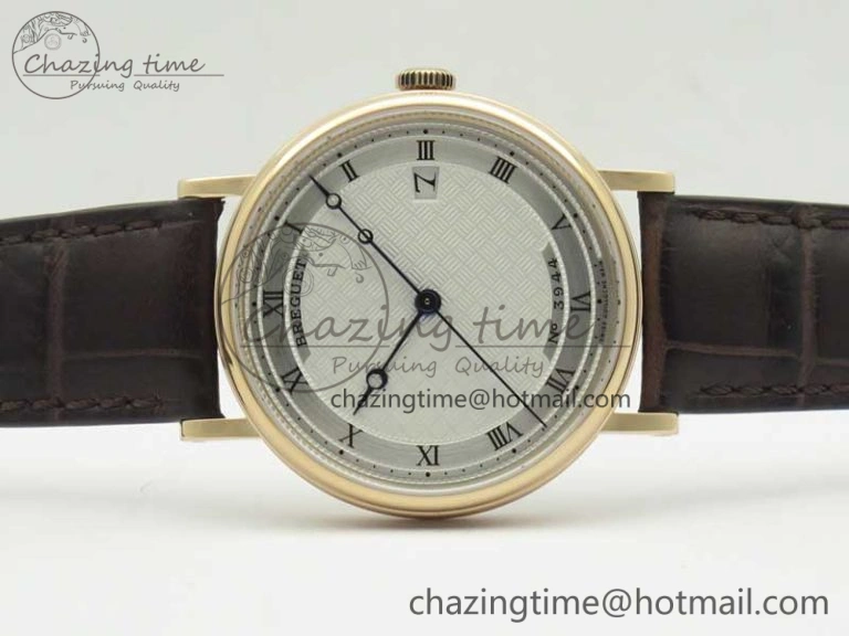 DailyWear Classique Auto 5177 RG FK 1:1 Best Edition White Plaid Textured Dial on Brown Leather Strap MIYOTA 5356