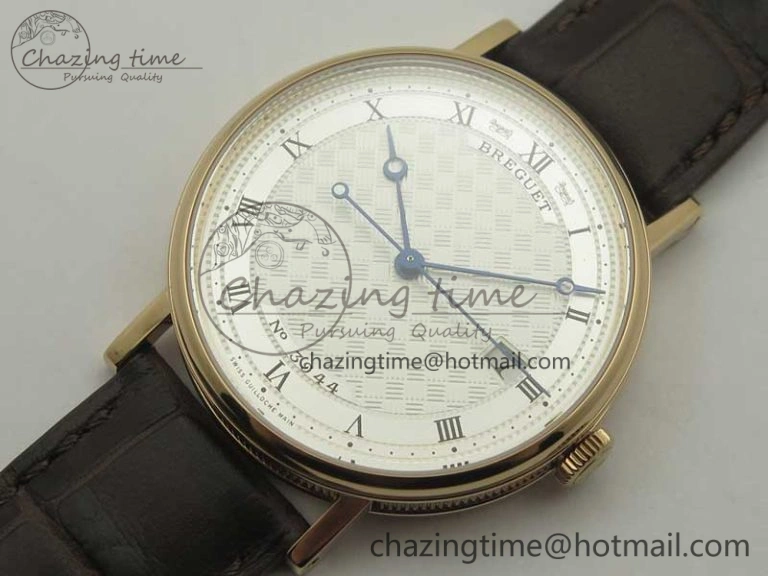 DailyWear Classique Auto 5177 RG FK 1:1 Best Edition White Plaid Textured Dial on Brown Leather Strap MIYOTA 5356