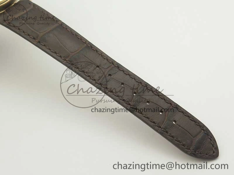 DailyWear Classique Auto 5177 RG FK 1:1 Best Edition White Plaid Textured Dial on Brown Leather Strap MIYOTA 5356
