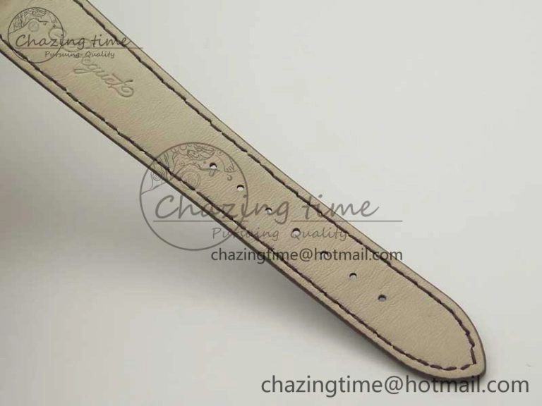 DailyWear Classique Auto 5177 RG FK 1:1 Best Edition White Plaid Textured Dial on Brown Leather Strap MIYOTA 5356
