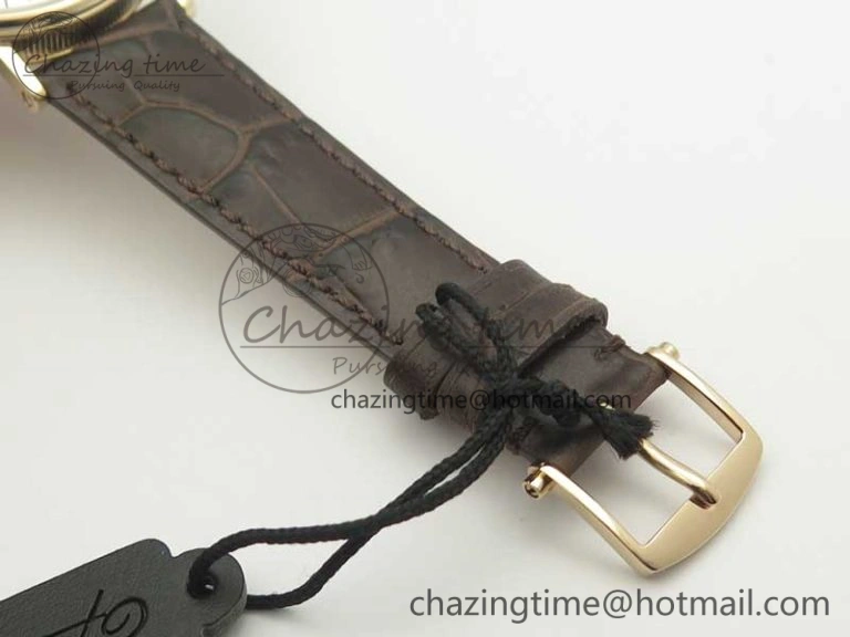 DailyWear Classique Auto 5177 RG FK 1:1 Best Edition White Plaid Textured Dial on Brown Leather Strap MIYOTA 5356