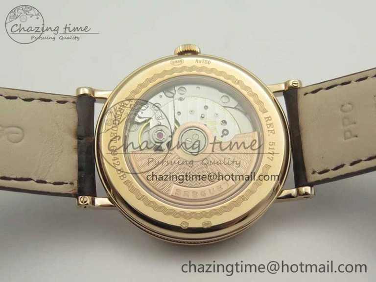 DailyWear Classique Auto 5177 RG FK 1:1 Best Edition White Plaid Textured Dial on Brown Leather Strap MIYOTA 5356
