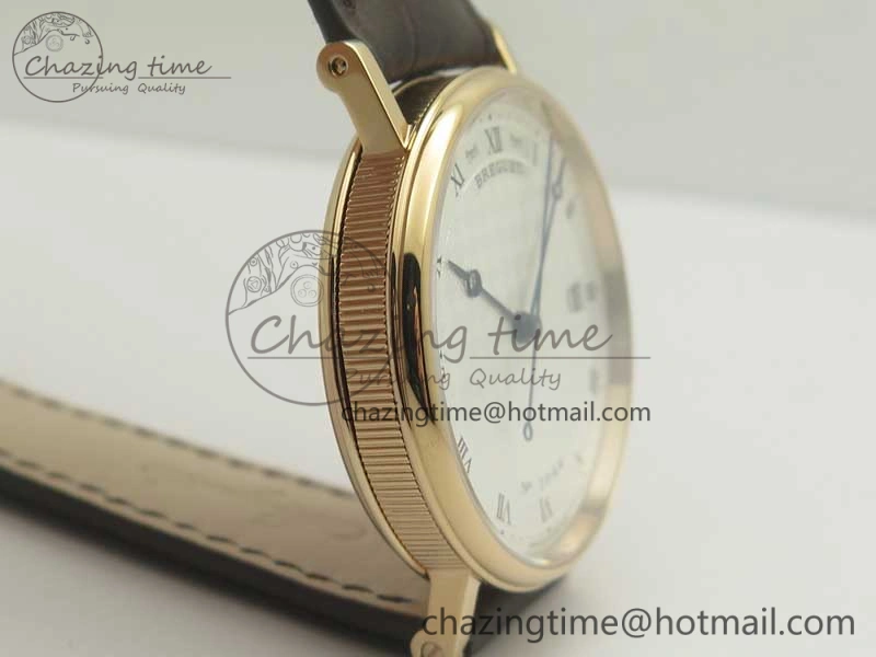 DailyWear Classique Auto 5177 RG FK 1:1 Best Edition White Plaid Textured Dial on Brown Leather Strap MIYOTA 5356