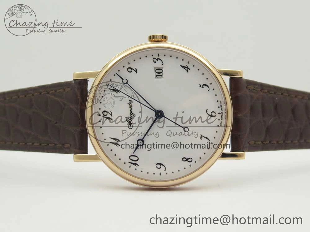 Classique Auto 5177 RG MK 1:1 Best Edition White Dial On Brown Leather Strap A777Q V Youthful 5332