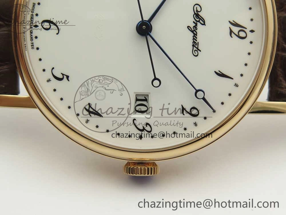 Classique Auto 5177 RG MK 1:1 Best Edition White Dial On Brown Leather Strap A777Q V Youthful 5332