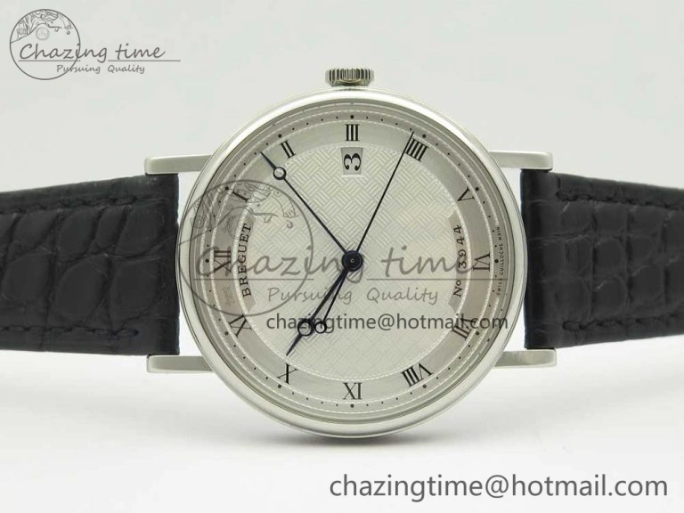 Classique Auto 5177 SS 3944 MK 1:1 Best Edition White Dial Numeral Markers On Black Leather A777Q V Fashionable 5336