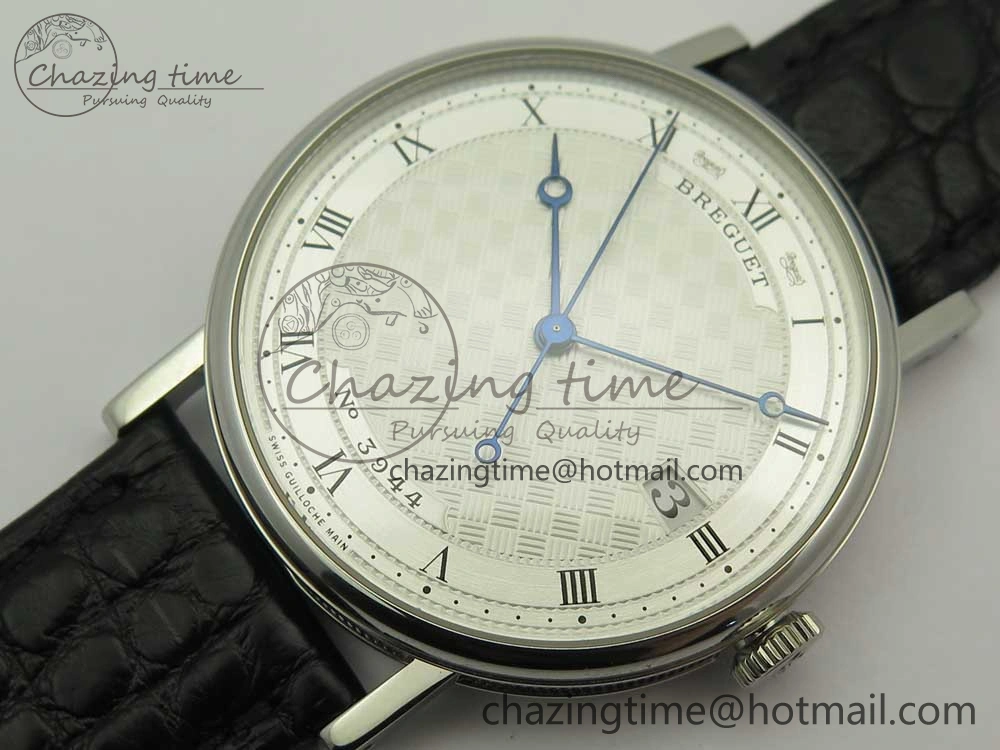 Classique Auto 5177 SS 3944 MK 1:1 Best Edition White Dial Numeral Markers On Black Leather A777Q V Fashionable 5336